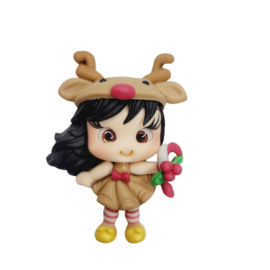 Teca Xmas  #549 Clay Doll for Bow-Center, Jewelry Charms, Accessories, and More