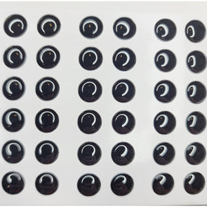 Adhesive Resin Eyes for Clays Multicolor STY R027 M 36 Pairs
