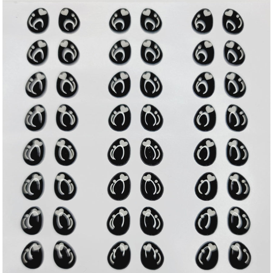 Adhesive Resin Eyes for Clays MF-260 P (SM) 63 Pairs