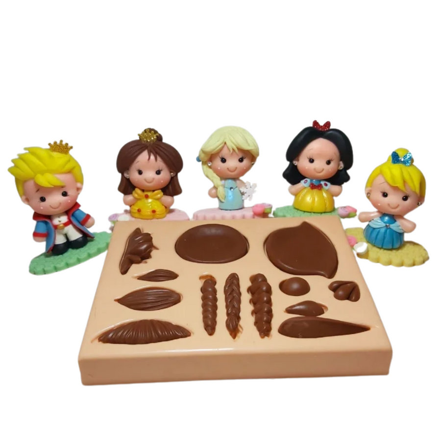 MD #74 Hair Styles 4 Silicone Mold