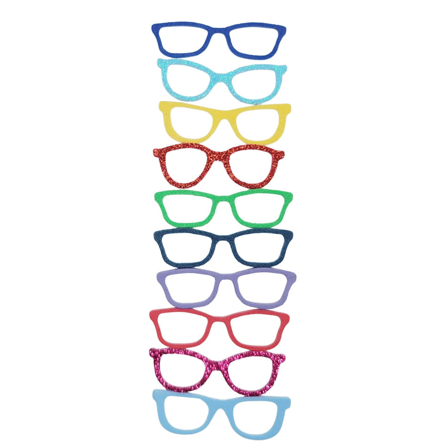 E.V.A. Foam Square Eyeglasses for Crafts (set of 10) - 2" (in) - Mixed Colors