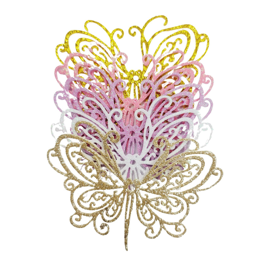 Glitter E.V.A. Foam Wings/Butterflies for Crafts #3 – Set of 5 (3") – DIY Decorations