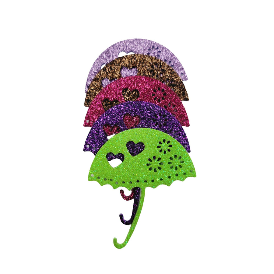 Glitter E.V.A. Foam Umbrellas for Crafts  – Set of 5 (2.5"x2.8") – DIY Decorations