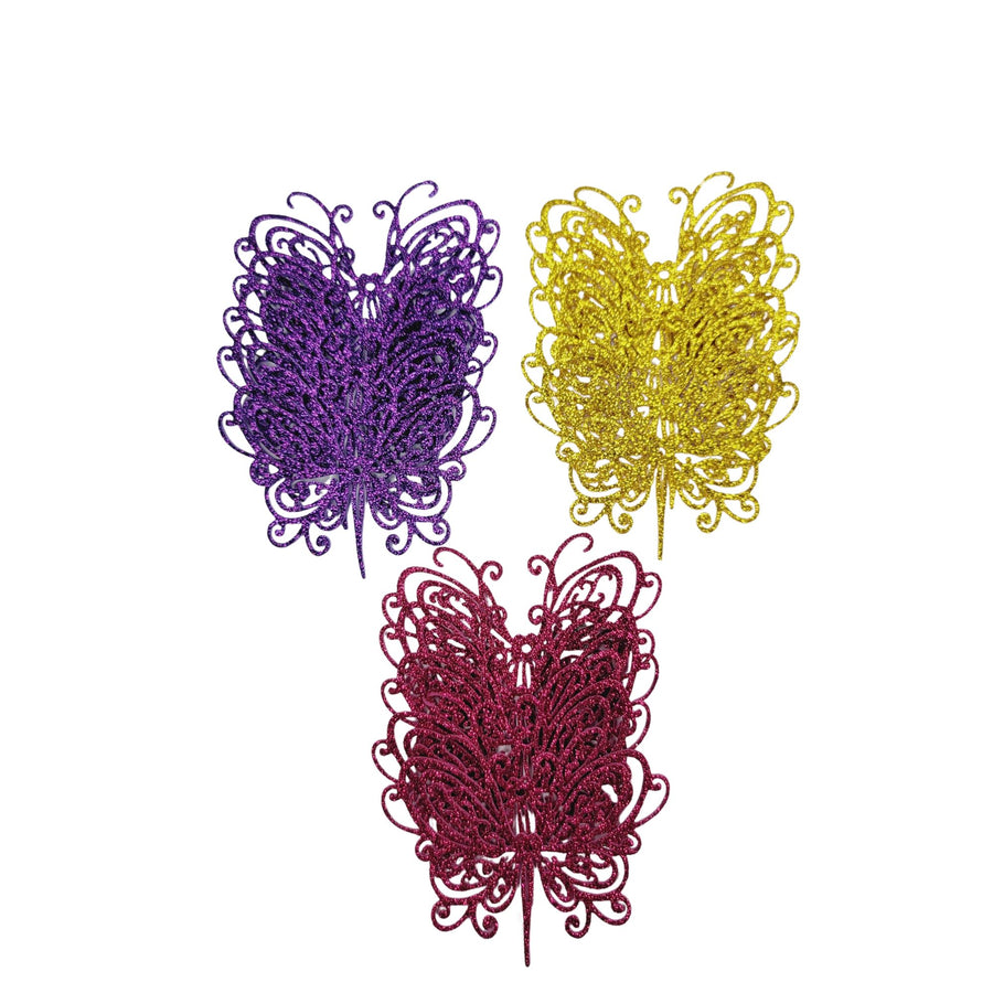 Glitter E.V.A. Foam Wings/Butterflies for Crafts #4 – Set of 5 (3") – DIY Decorations