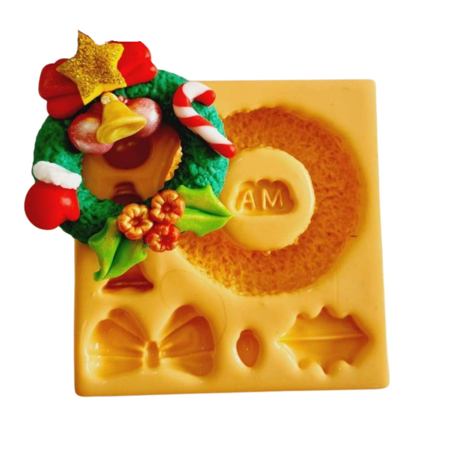 MD #38 Xmas wreath silicone mold