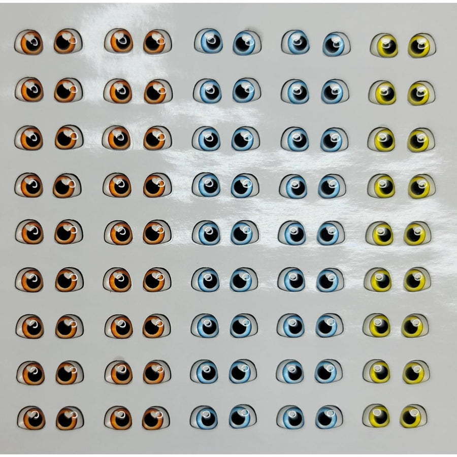 Adhesive Resin Eyes for Clays Multicolor KKA 602NA - 54 Pairs(PP) (X-Small)