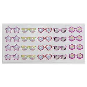 Adhesive Resin Summer Eye-Glasses for Clays V.A 25 Pairs (X-SM -PP) 2.6CM -Multicolor