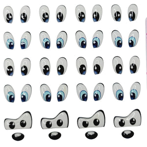 Adhesive Resin Eyes & Mouth for Clays Multicolor R127 PP (X-SM) Toy 28 UNITS
