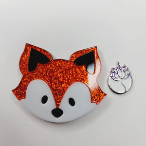 Fox Face Double Acrylic Apliques