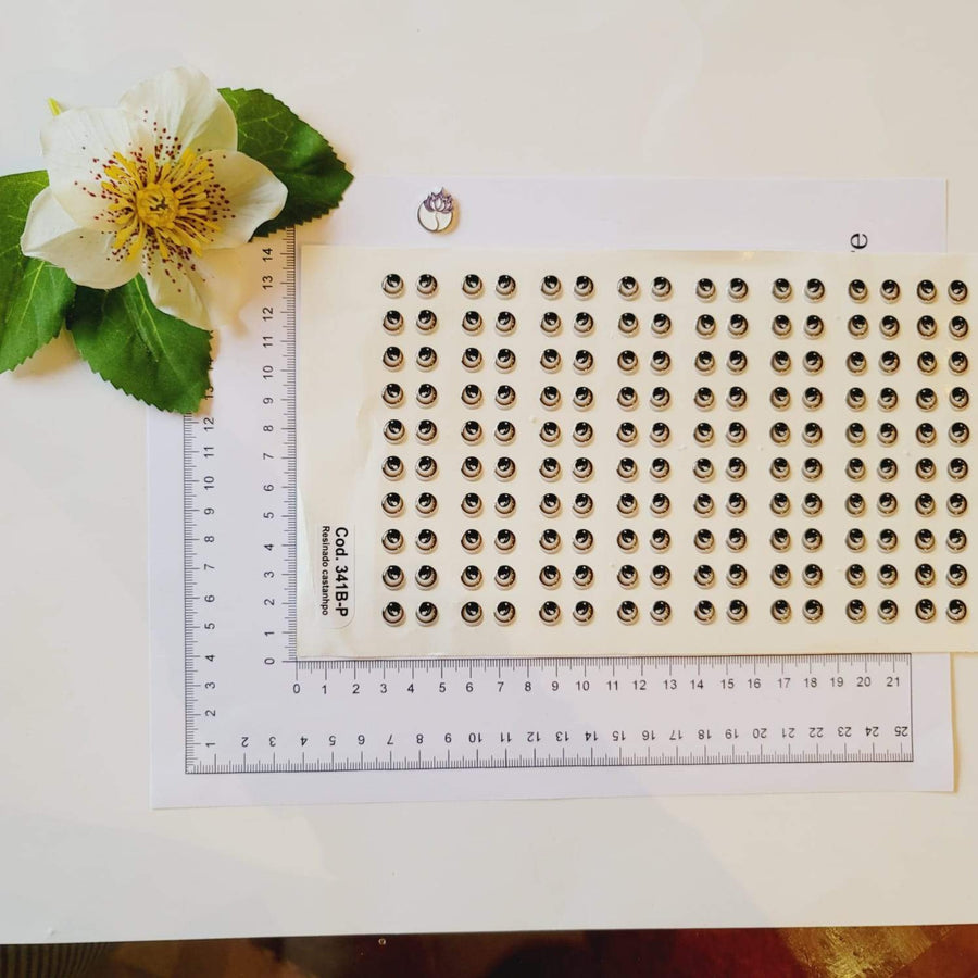 Adhesive Resin Eyes for Clays (Brown) MNC 341B-P-80Pairs