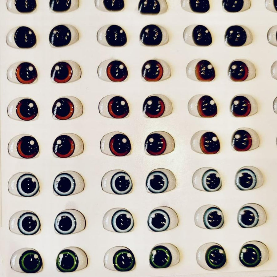 Adhesive Resin Eyes for Clays Multicolor STY R045 (X-SM - PP) 64Pairs