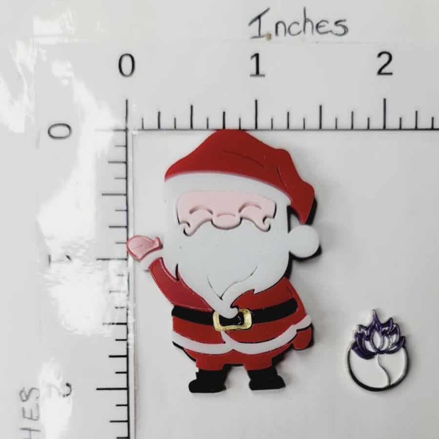 Santa Double Acrylic Apliques