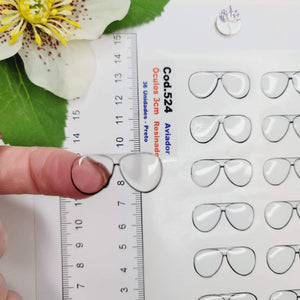 Adhesive Resin Eye Glasses for Clays MNC 524 AVIATOR 3cm 36 Units