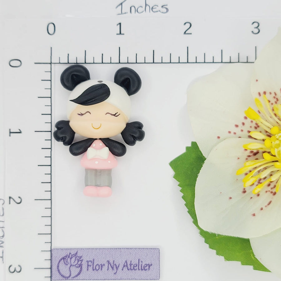 MeToo Pink Panda #378 Clay Doll for Bow-Center, Jewelry Charms, Accessories, and More