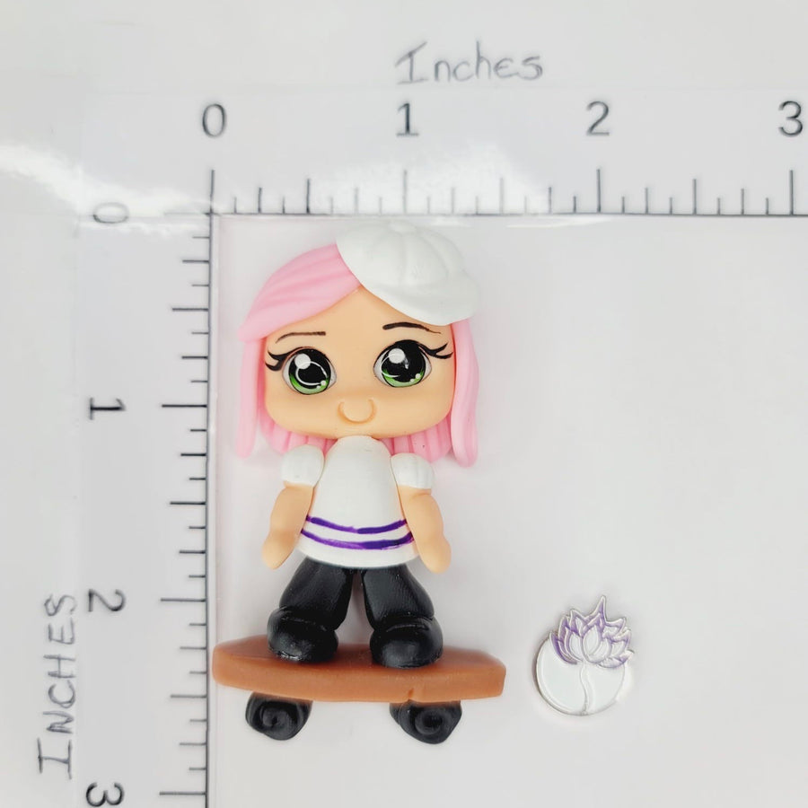 041 Athena The Skater Clay Doll for Bow-Center, Jewelry Charms, Accessories, and More