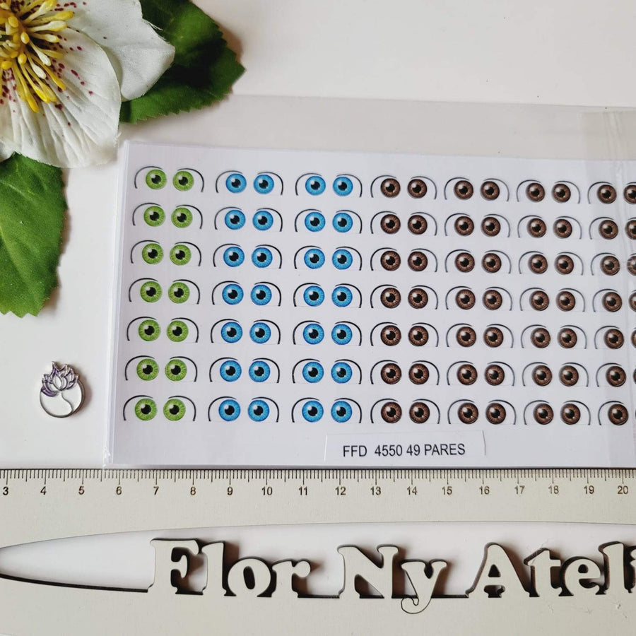 Adhesive Eyes for Clays Multicolor FFD 4550 MED 49Pairs