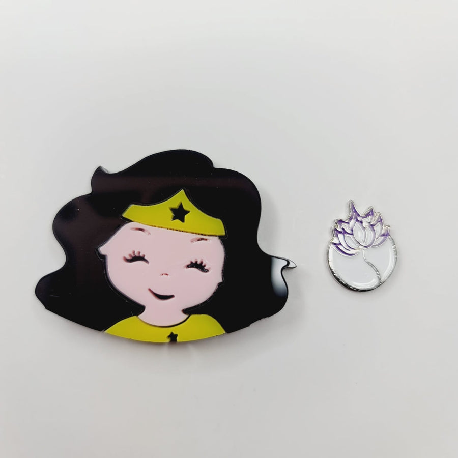 Super Hero Face Double Acrylic Apliques