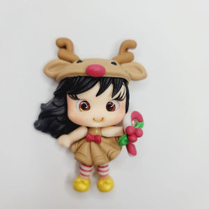 Teca Xmas  #549 Clay Doll for Bow-Center, Jewelry Charms, Accessories, and More