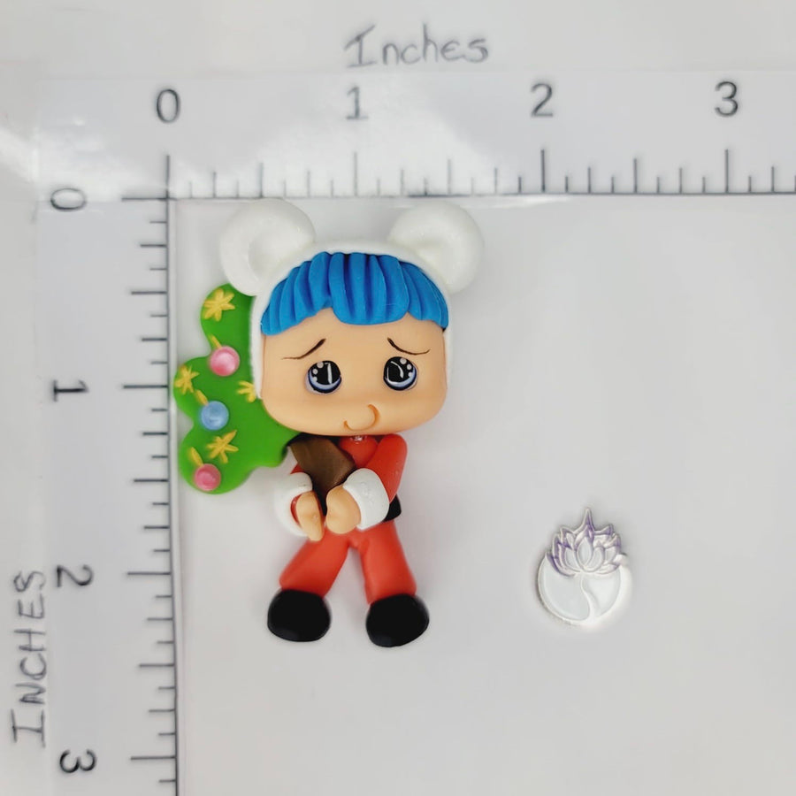 439 Oliver Xmas Clay Doll for Bow-Center, Jewelry Charms, Accessories, and More