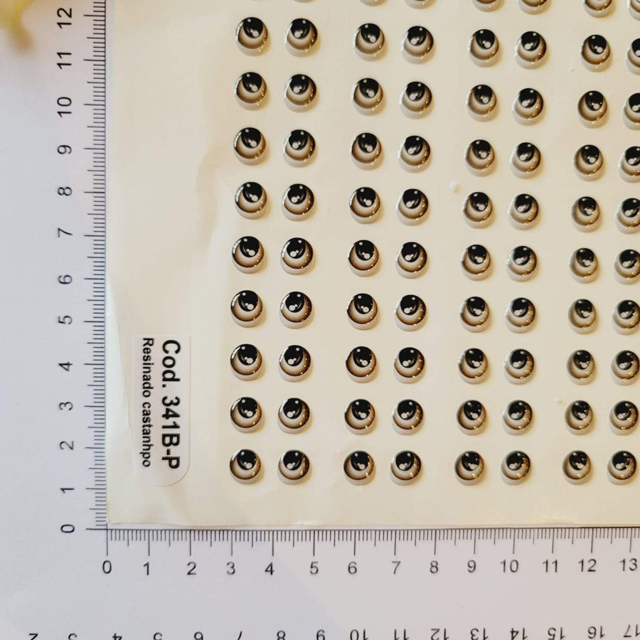 Adhesive Resin Eyes for Clays (Brown) MNC 341B-P-80Pairs