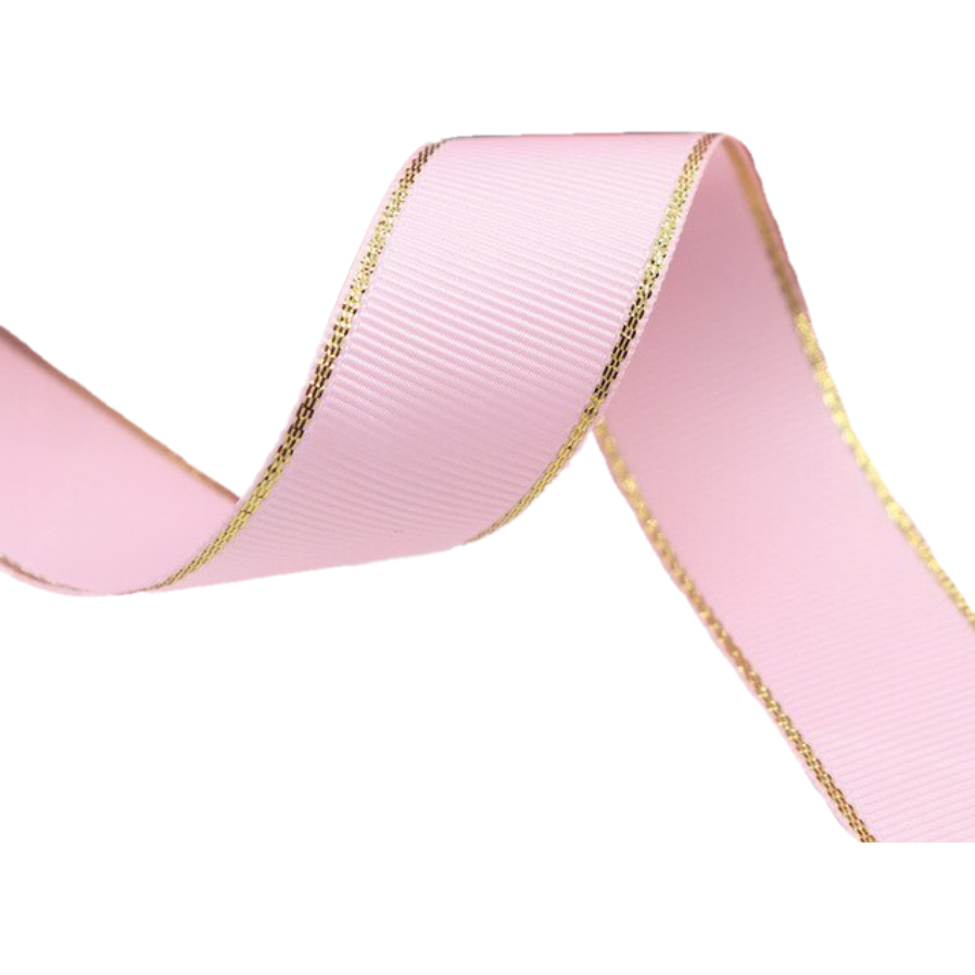 Glitter Gold Edge Grosgrain Ribbon - 3/8" (10mm) - Sold by the Yard