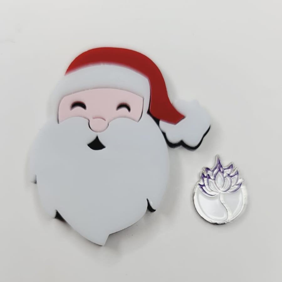 Santa's Face Double Acrylic Apliques