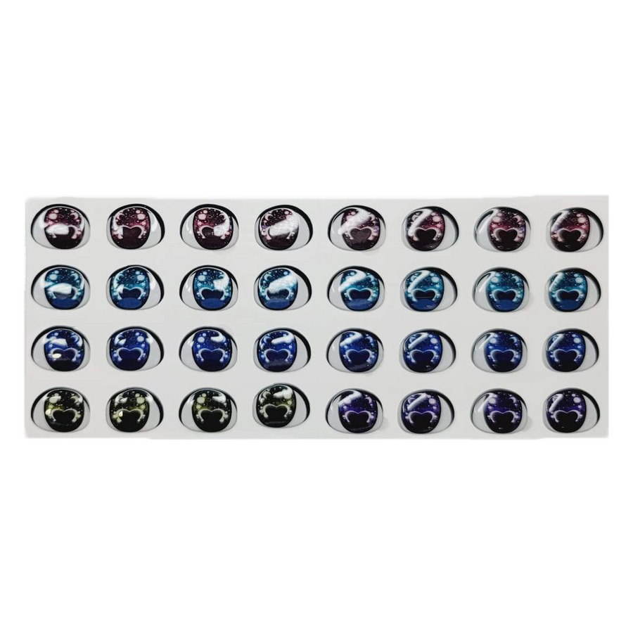 Adhesive Resin Eyes for Clays Multicolor STY R076 G 16Pairs