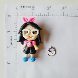 Erin #198 Clay Doll for Bow-Center, Jewelry Charms, Accessories, and More