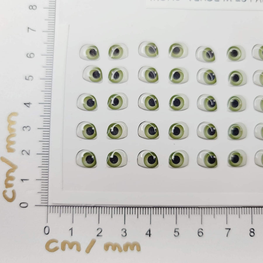 Adhesive Resin Eyes for Clays GREEN ADD MOAC M 25Pairs