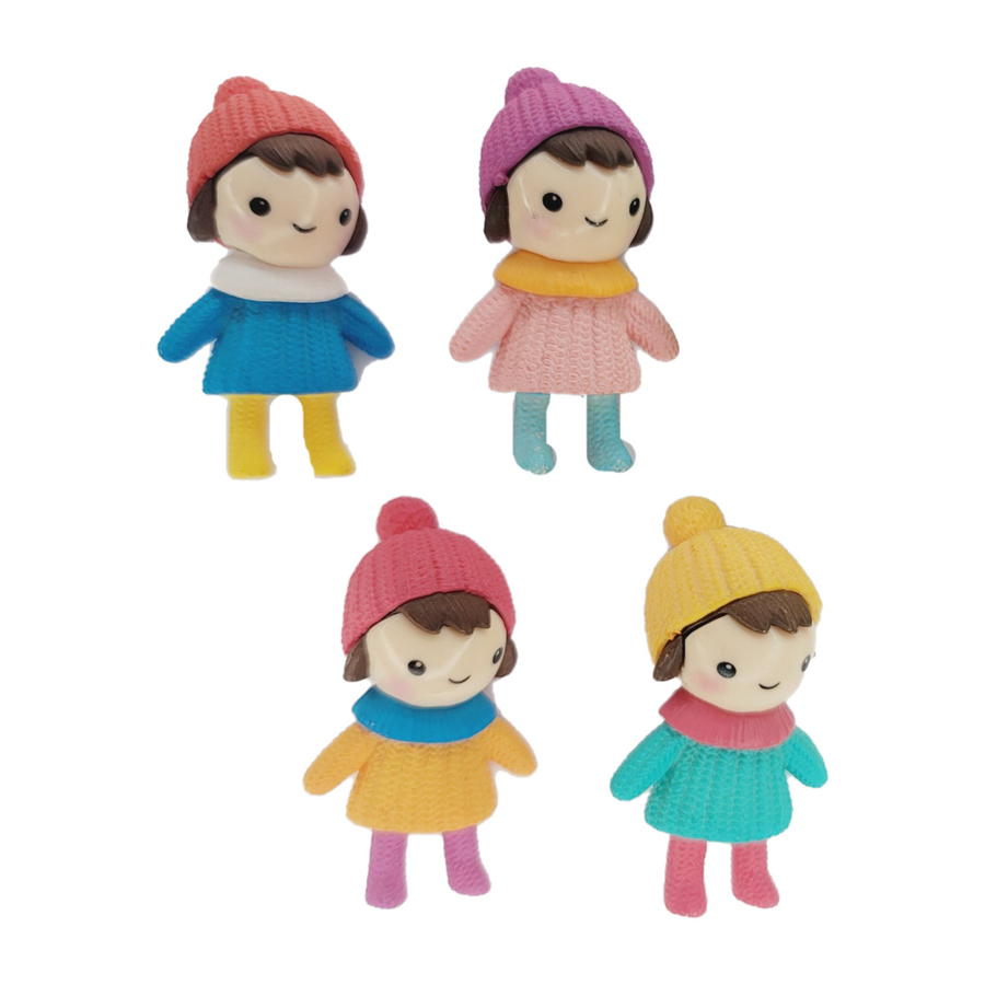 Cute Girl Doll Garden 3D Miniature - K1/K4 - Set of 2