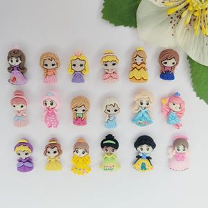 Princess Flatback Resin Cabochon - I1/I9-J1/J9 - Set of 5