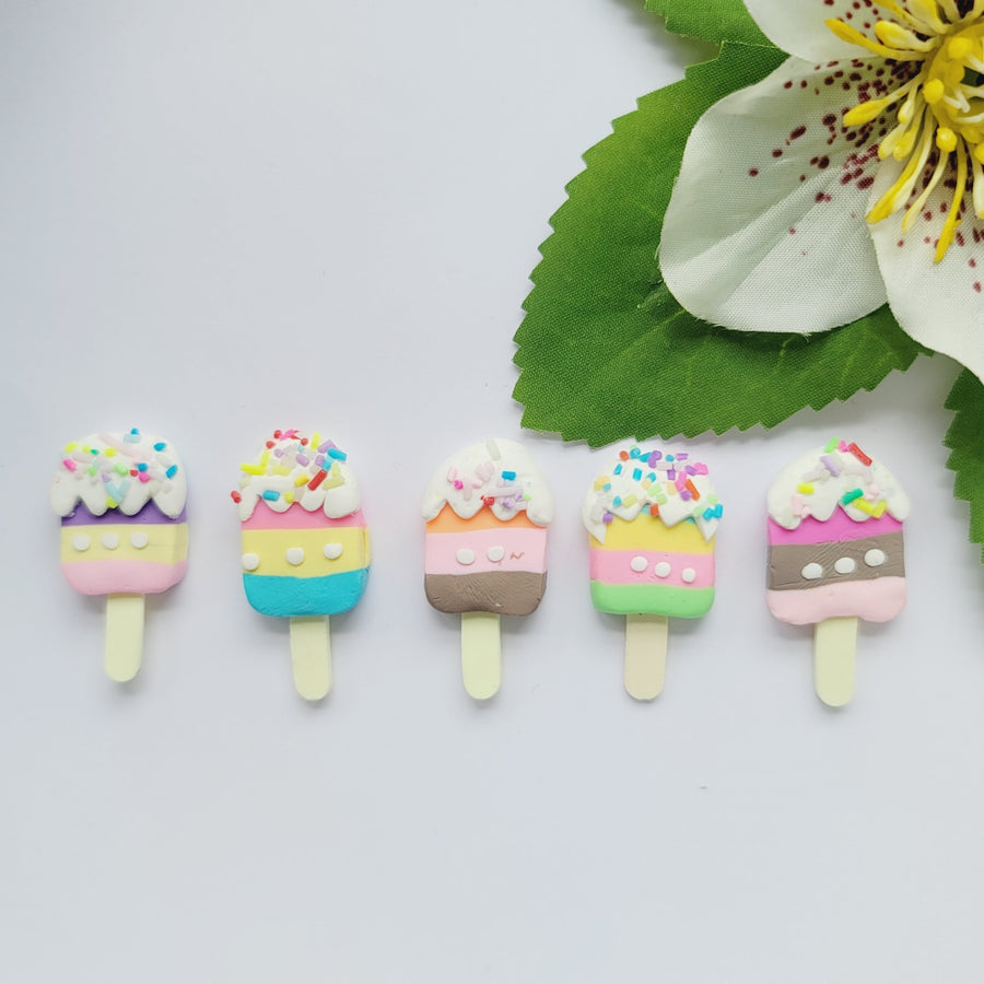 Ice-Cream Flatback Resin Cabochon - B1/B11 - Set of 5