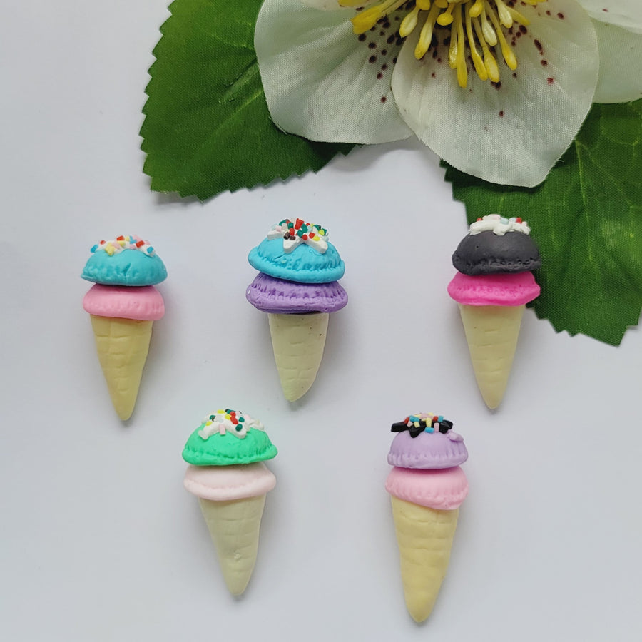 Ice-Cream Flatback Resin Cabochon - B1/B11 - Set of 5