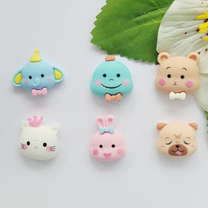 Animal Head Flatback Resin Cabochon - Q1/Q6 - Set of 5