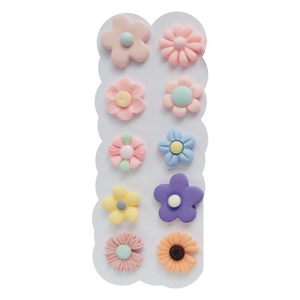 Mix Colors Cute Resin Flowers Flatback Cabochon - Set of 10