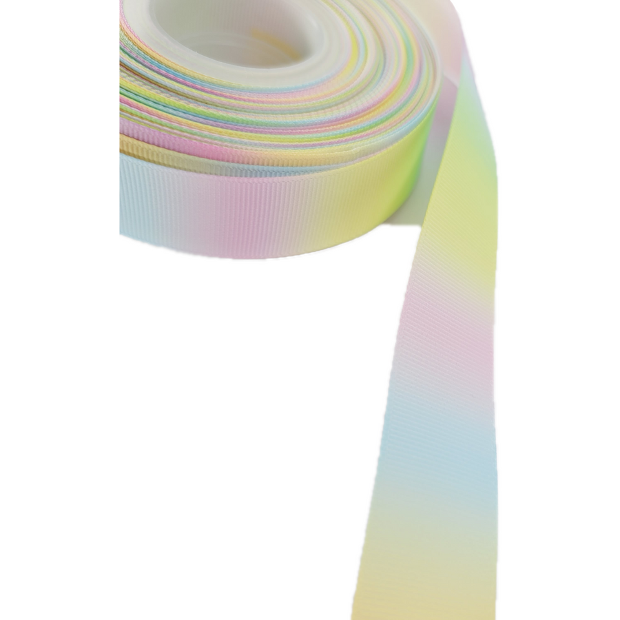 Pastel Gradient Rainbow Grosgrain Ribbon - 1" (25mm) -5 yards