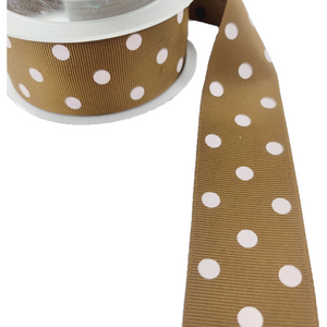 Polka Dots Grosgrain Ribbon - 1 1/2" (38mm) - Sold by the Yard