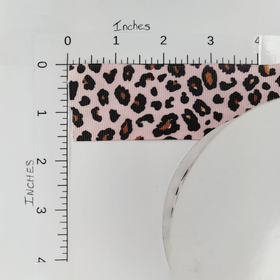 Leopard Printed Grosgrain Ribbon - 1 1/2" (38mm) - Sold by the Yard