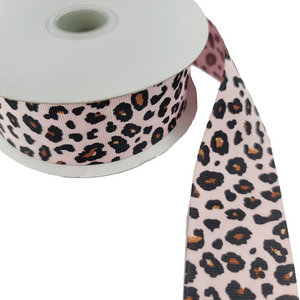 Leopard Printed Grosgrain Ribbon - 1 1/2" (38mm) - Sold by the Yard