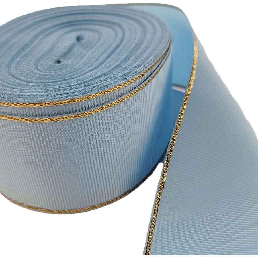 Glitter Gold Edge Grosgrain Ribbon - 1 1/2" (38mm) - Sold by the Yard