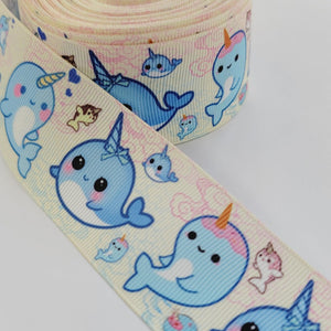 Little Sharks Grosgrain Ribbon - 1 1/2" (38mm) - Sold by the Yard