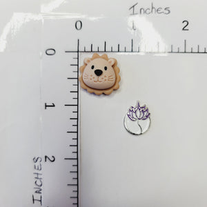 Lion Head Flatback Resin Cabochons - @05 - Set of 4