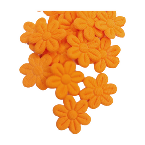 Small Quilt Flowers - #04 - Carrot - 25 units