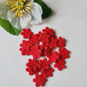 Small Quilt Flowers - #16 - Red - 25 units