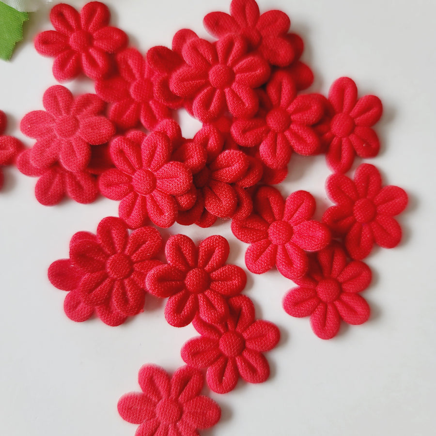 Small Quilt Flowers - #16 - Red - 25 units