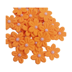 Small Quilt Flowers - #04Pearl - Carrot - 25 units