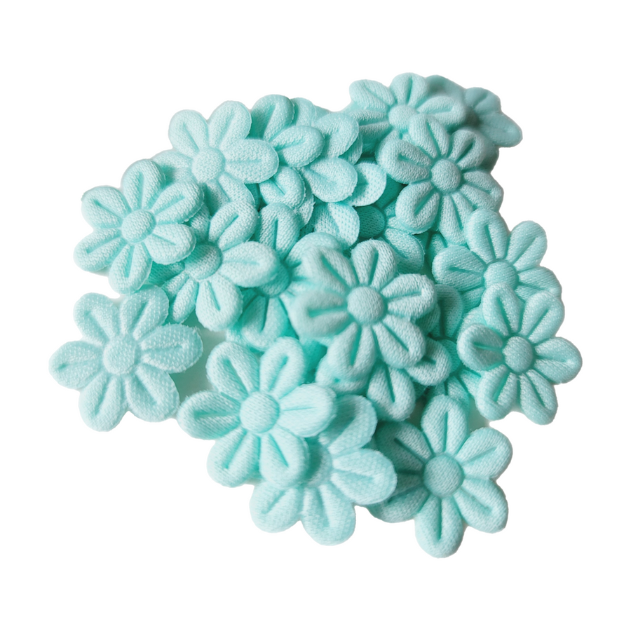 Small Quilt Flowers - #26 - Acqua - 25 units