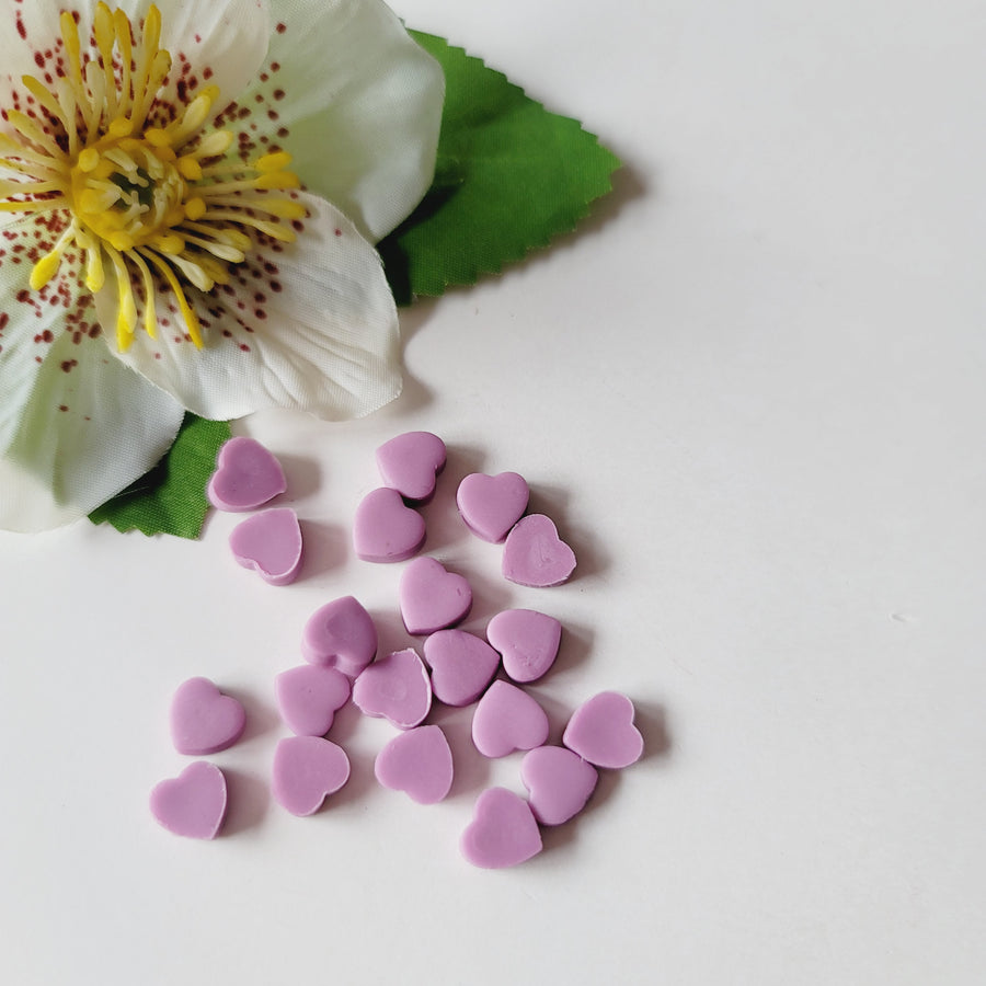 Clay Hearts - Set of 20 - Lilac