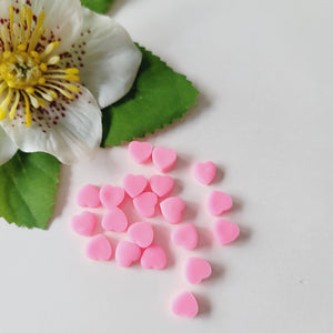 Clay Hearts - Set of 20 - Neon Pink