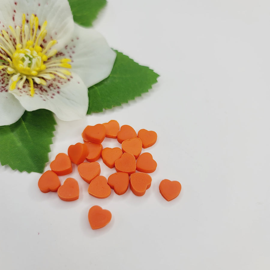 Clay Hearts - Set of 20 - Orange